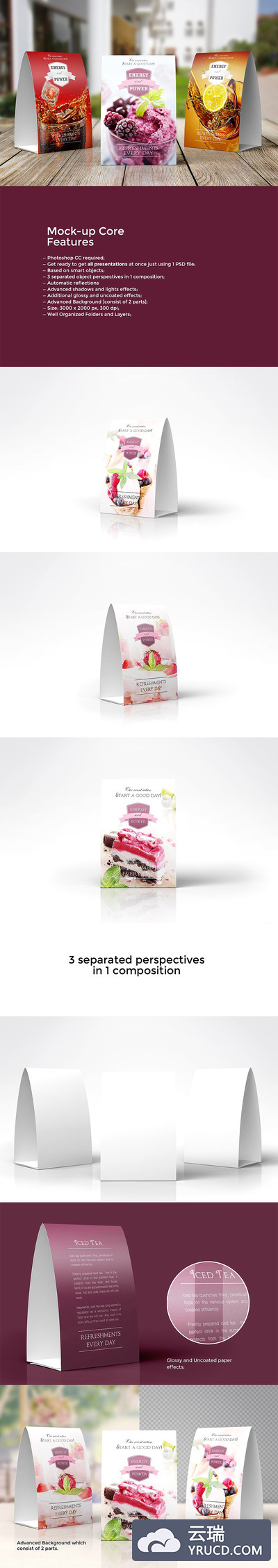 座面桌牌广告样机 A-Frame Table Tent mockups vol.1