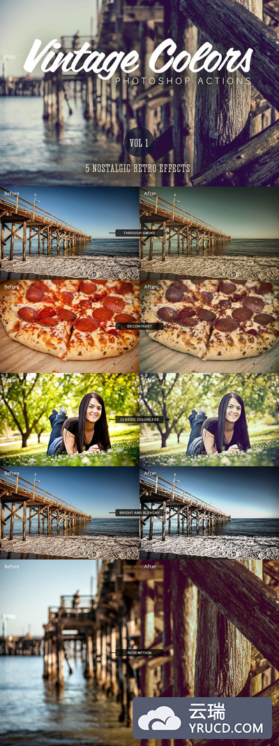 经典色彩的PS动作 Vintage Colors Actions Volume 1