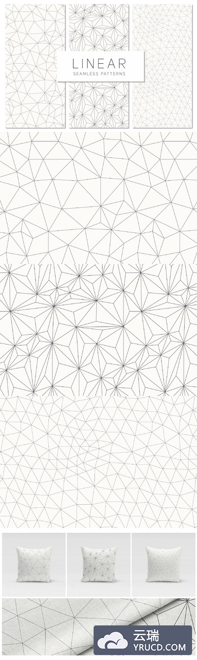 线型无缝背景纹理素材 Linear Seamless Patterns Set