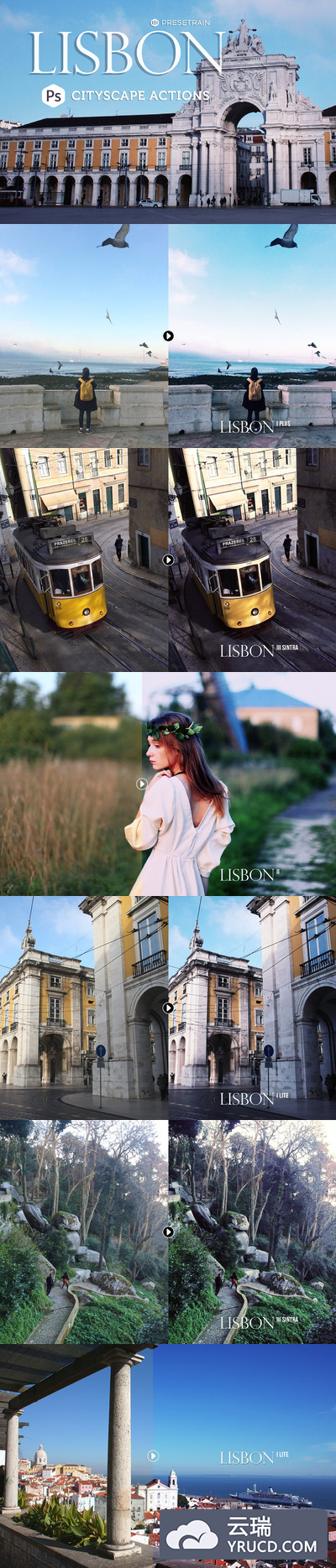 城市照片PS动作 Lisbon City Photoshop Actions