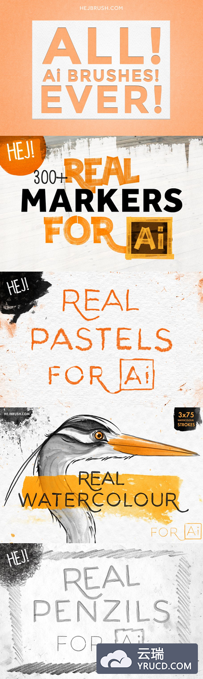 Ai手绘笔刷大合集 ALL! Ai BRUSHES! EVER! FOREVER!