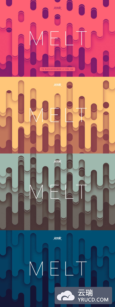 76个时尚渐变配色波浪轮廓背景底纹纹理大集合