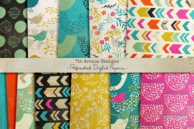 新鲜的时尚几何抽象纹理背景素材 Refreshed Digital Papers