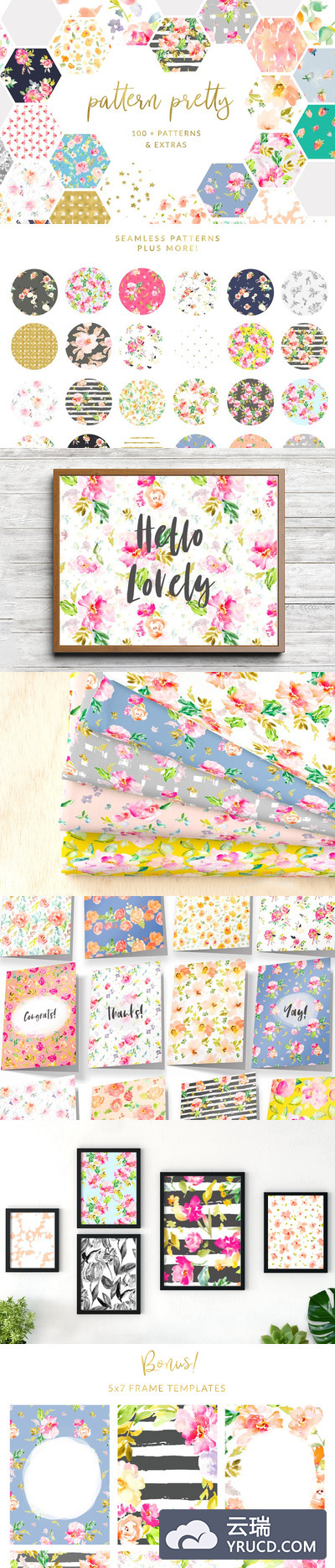 漂亮的花卉背景纹理图案 Pattern Pretty Floral Patterns