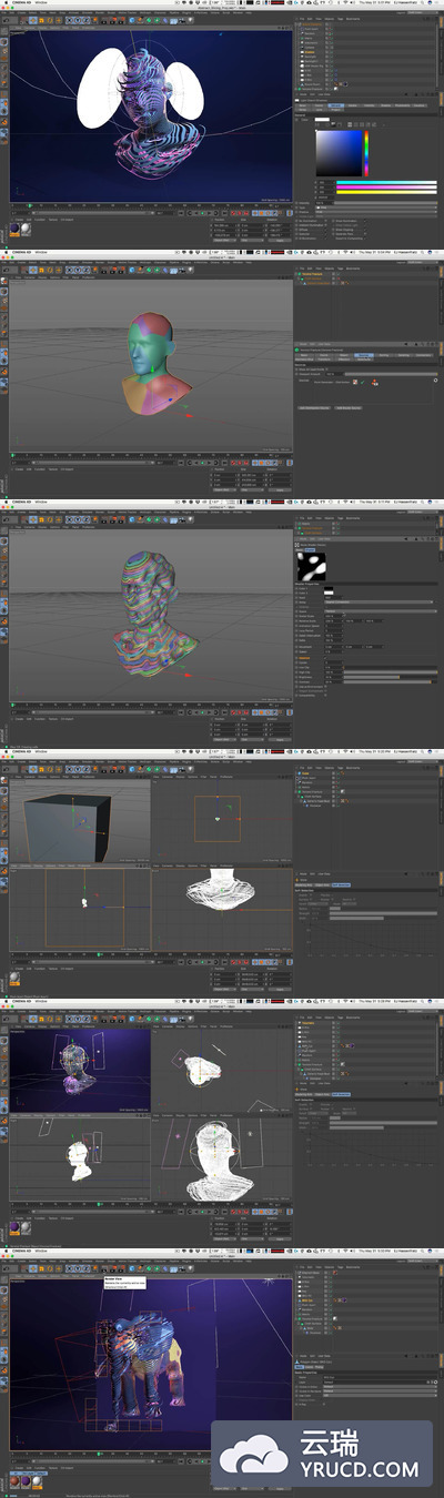 C4D 泰森分裂模型切割教程