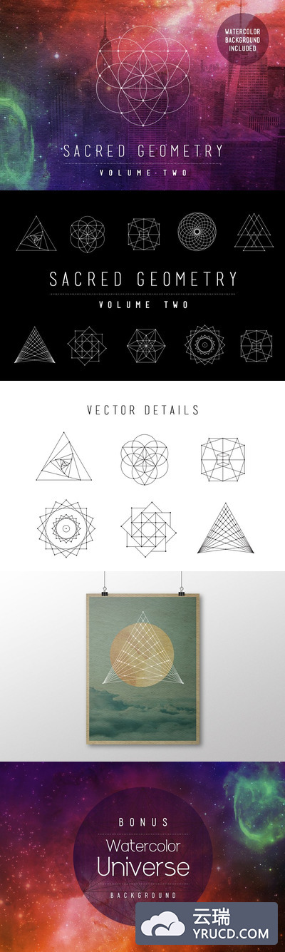 神圣的几何图形 Sacred Geometry Vector Pack Vol. 2