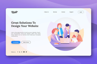 商务会议概念巨无霸网页头图banner模板登陆页面模板