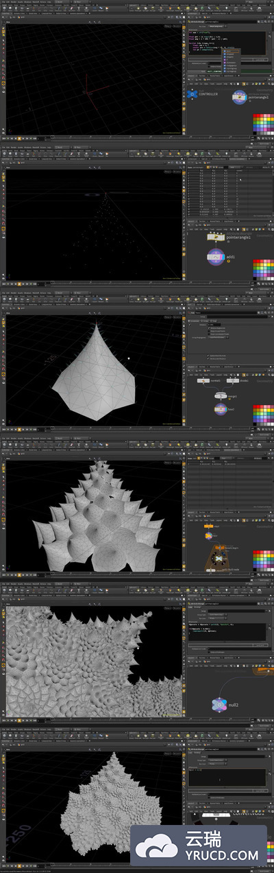 Houdini 螺旋生长动画教程