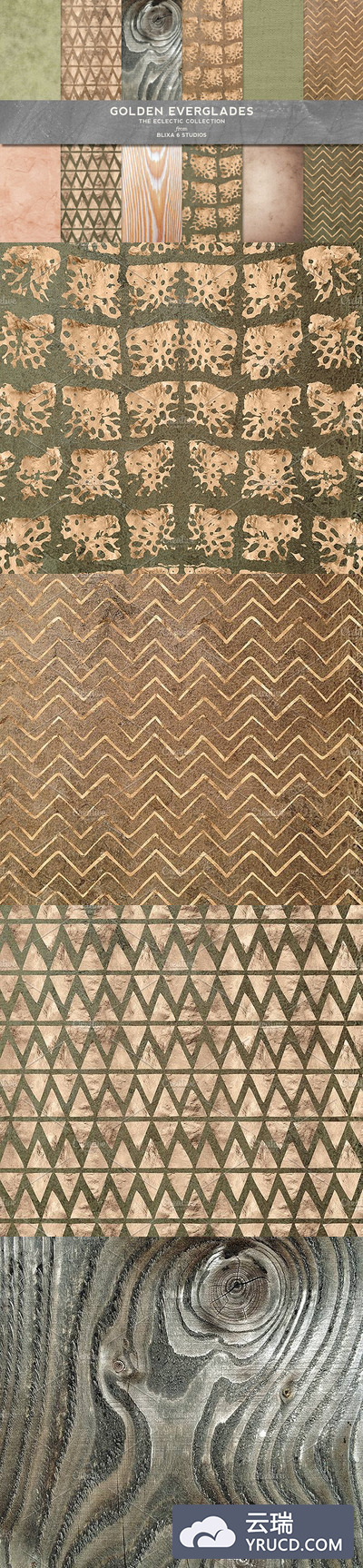 金色鳞片背景纹理素材 Golden Everglades Crocodile Patterns