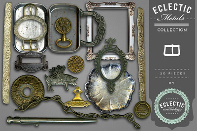 经典的金属旧货素材 Vintage Metal Junk Graphics