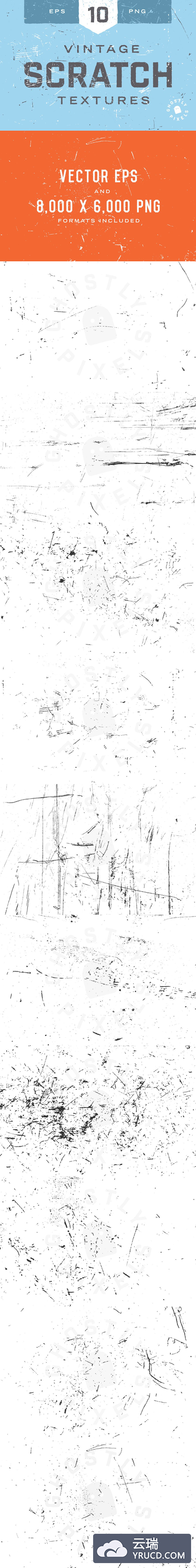 手绘抓痕背景纹理素材 Scratch Textures