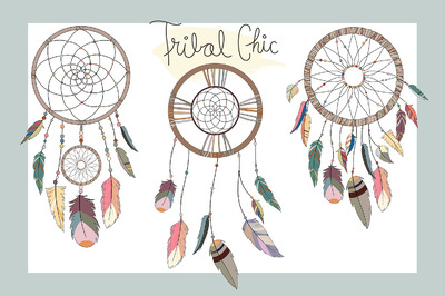 原始部落特别装饰图形素材 Dream Catchers Tribal Vector & PNG