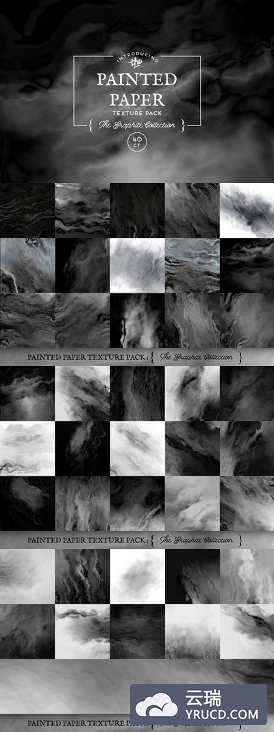 彩绘纸纹理石墨背景纹理素材 Painted Paper Textures Graphite