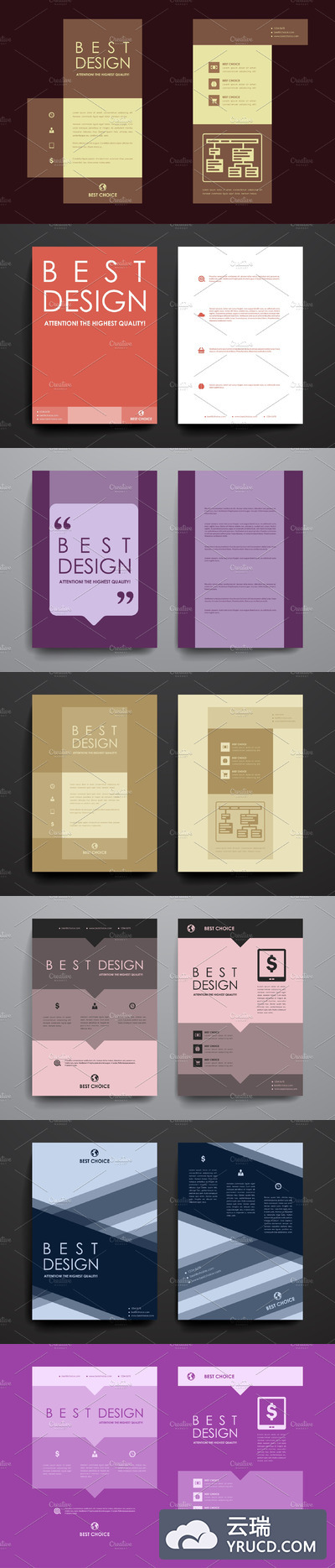 经典棕色画册封面 Set of Beautiful Brochures