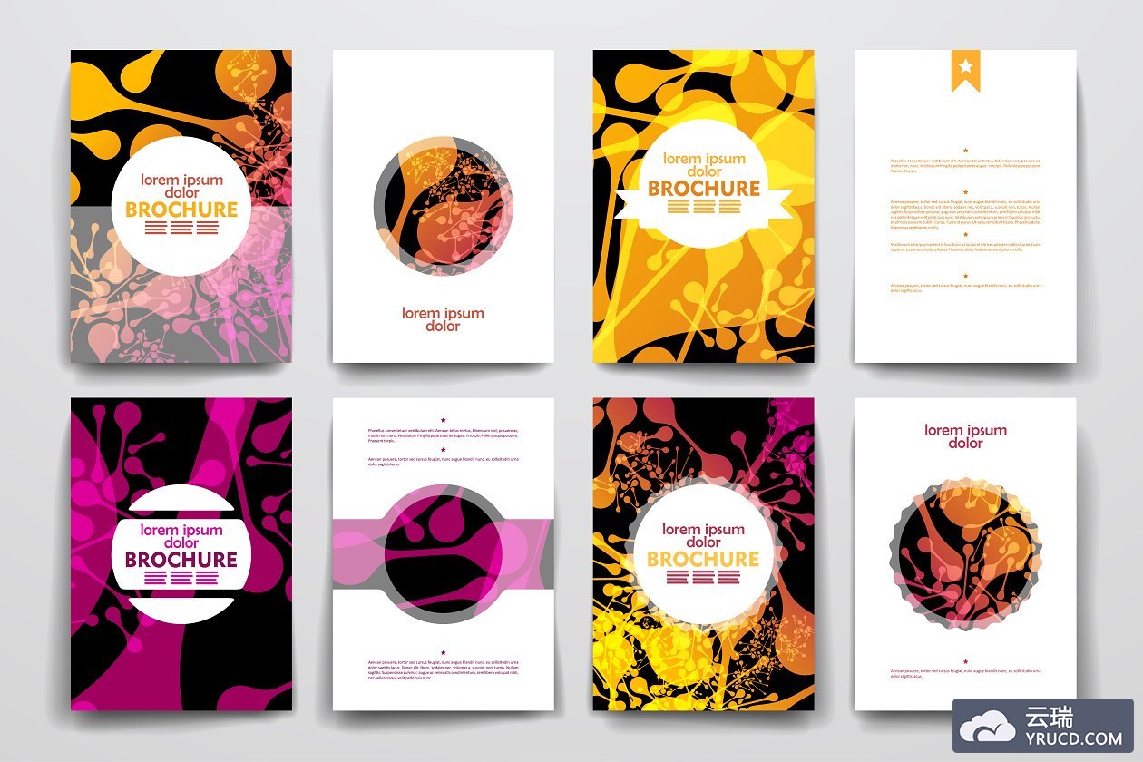 DNA分子元素的画册模板 Brochures in DNA molecule style