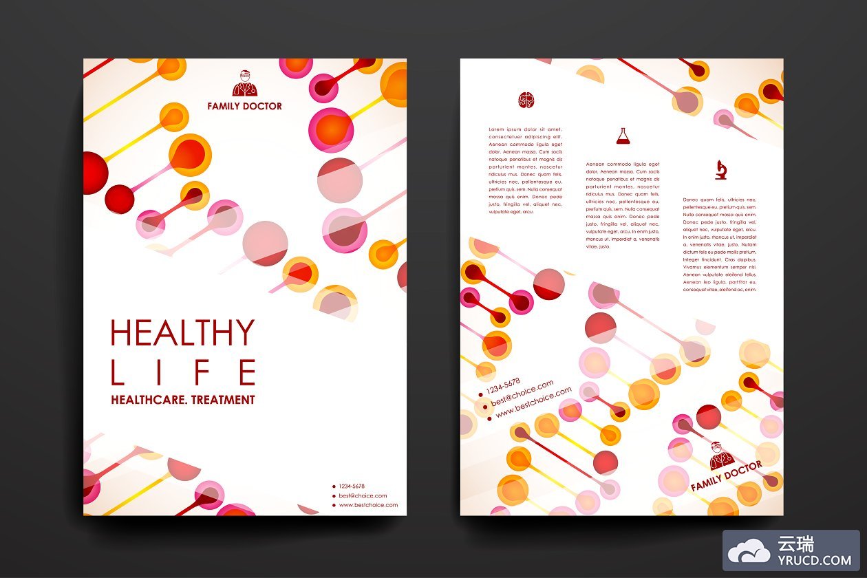 健康管理画册模板 Healthcare Brochures templates