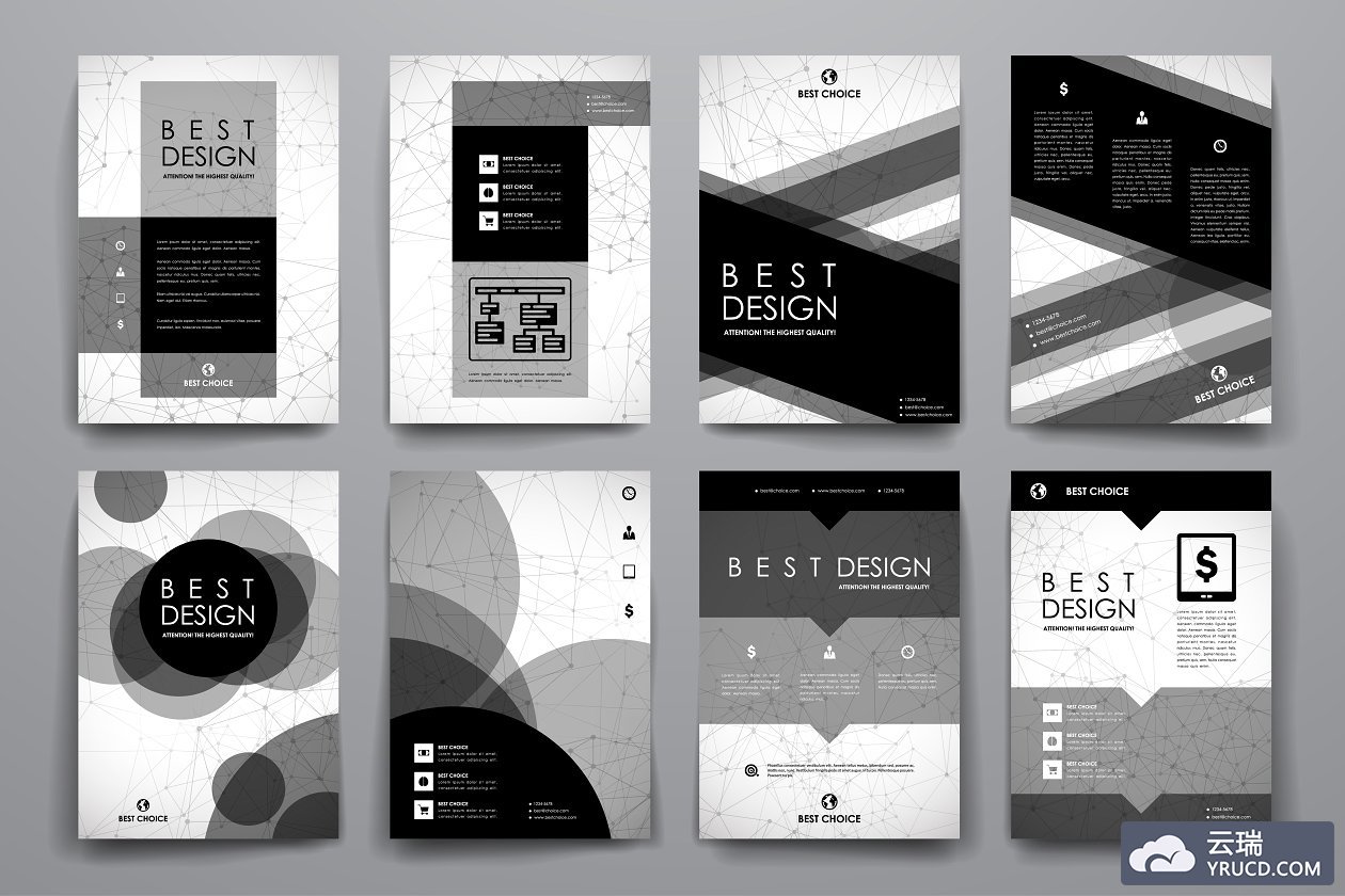 分子效果的画册模板 Molecular brochures