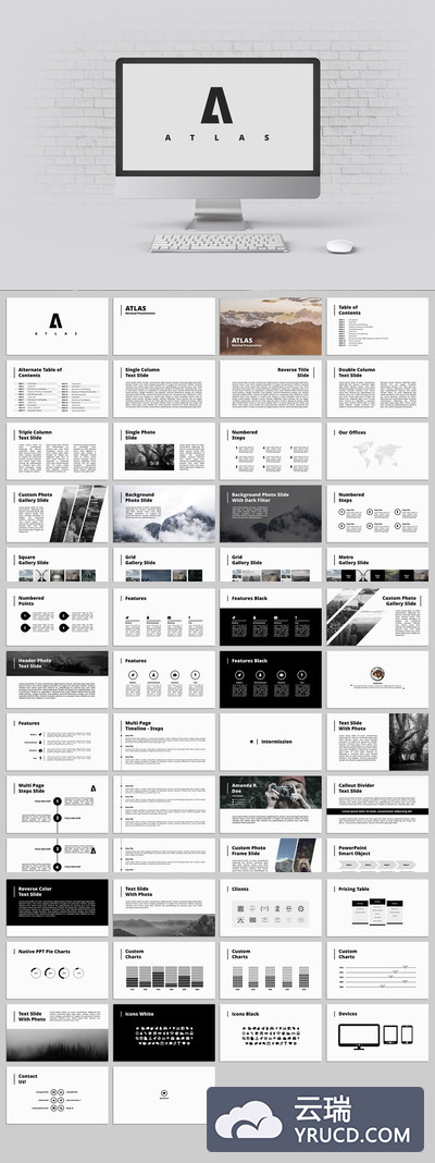 极简主义现代PPT模板 Atlas - Bold Presentation