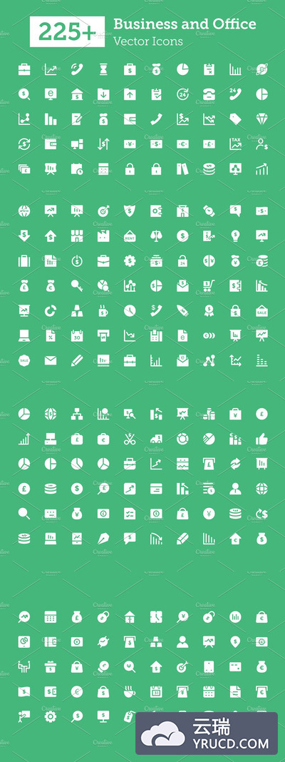 225个商业办公图标 225+ Business and Office Icons