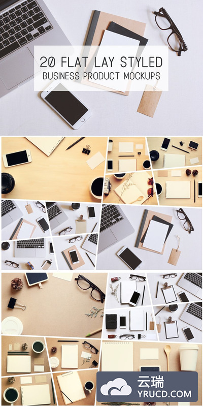 20个平躺的常用设计工作室图片素材 20 Flat lay styled desk mockups
