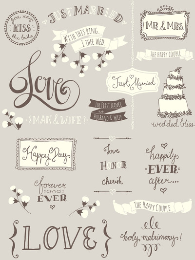 婚礼元素PS笔刷 Wedding Overlays / Photoshop Brushes