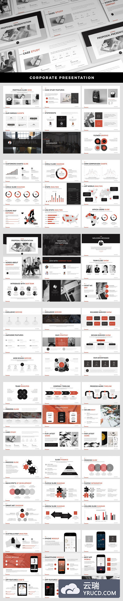 高端简洁时尚现代的公司简介powerpoint幻灯片演示模版（pptx）