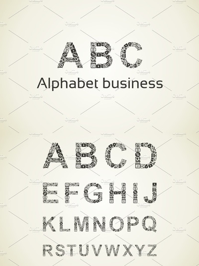 商业图标图形组合的字母 Alphabet business