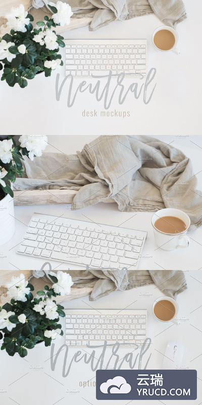 桌面场景样机 Desk Scene Mockups | Three Images