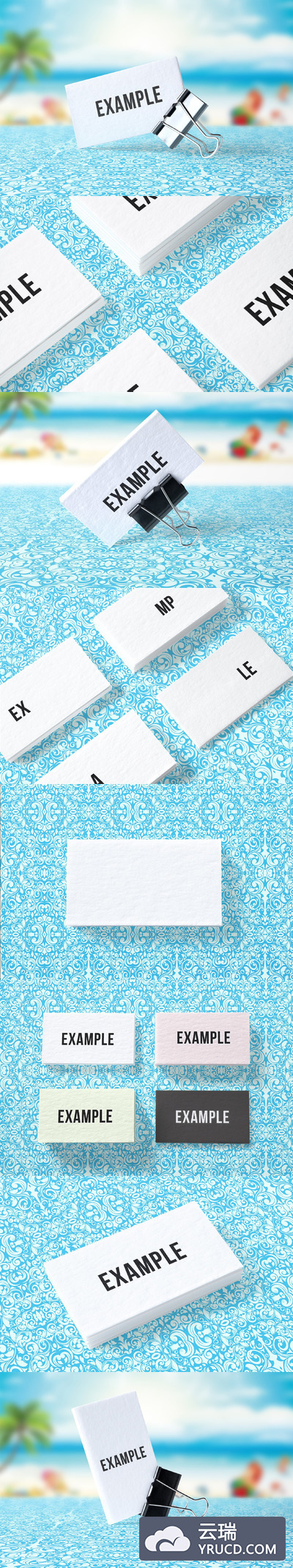 8个真实的商业卡片设计展示样机 8 Realistic Business Card Mockups