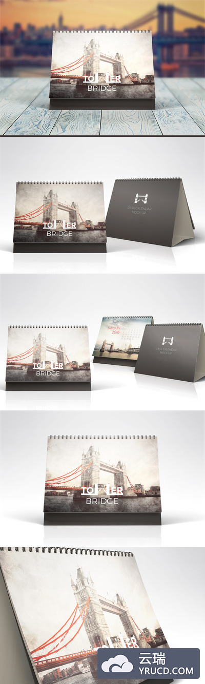 桌面台历设计展示样机 Table Calendar Mockups v.3