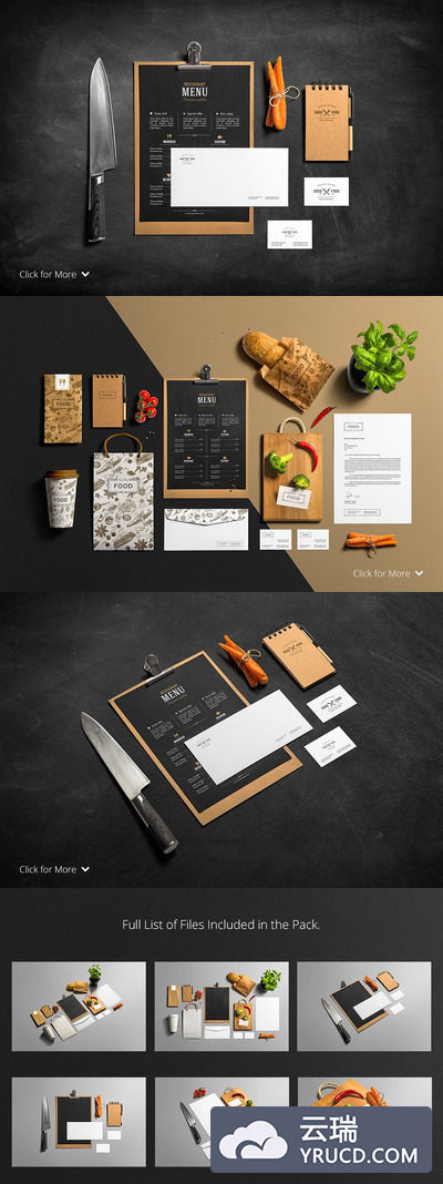 餐厅酒吧品牌设计样机 Restaurant & Bar /Stationery Mock-Up