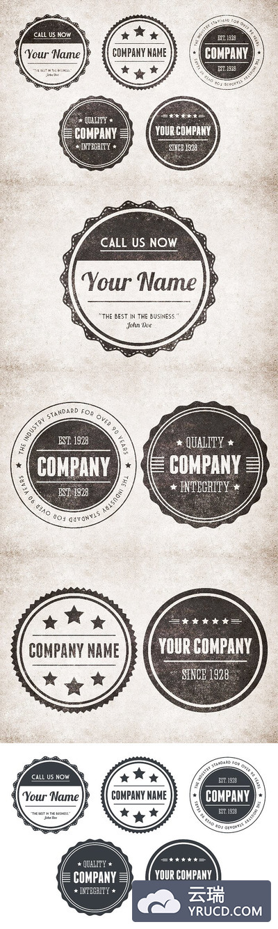 经典圆形复古标签 Vintage Circular Badges Vector Pack