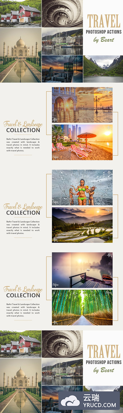 旅行照片处理PS动作 Travel & Landscape Photoshop Actions