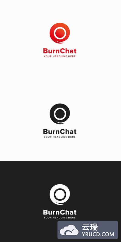 极简主义趣味LOGO模板 Burn Chat Logo Template