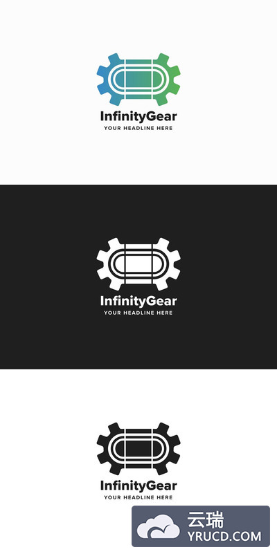 无限齿轮LOGO模板 Infinity Gear Logo Template