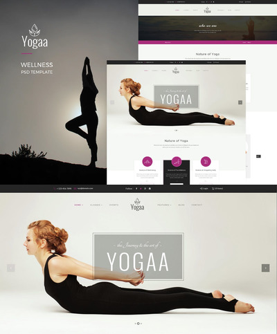 瑜伽健康健身网站设计模板