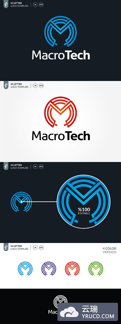 科技LOGO模板 Macro Tech Logo