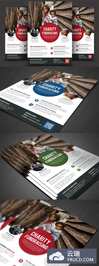 慈善筹款活动传单海报模板 Charity Fundraisers Flyer Templates