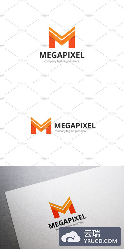 像素字母M的LOGO主题模板 Megapixel Letter M Logo