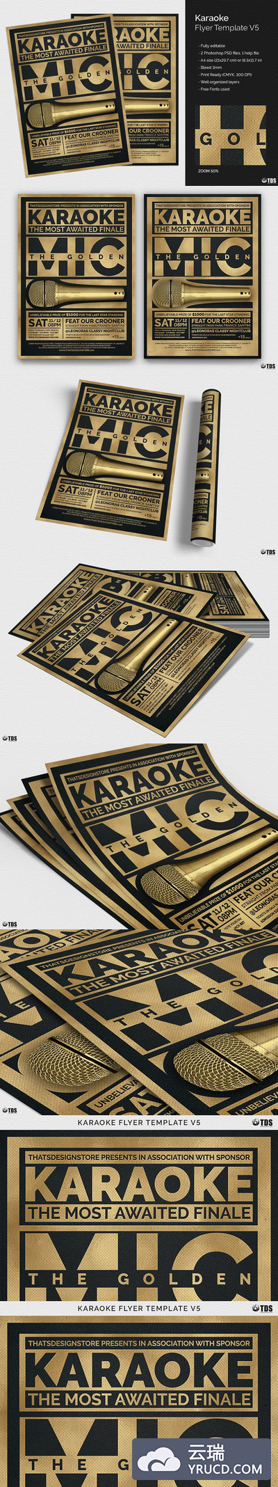 K歌经典海报模板 Karaoke Flyer PSD V5