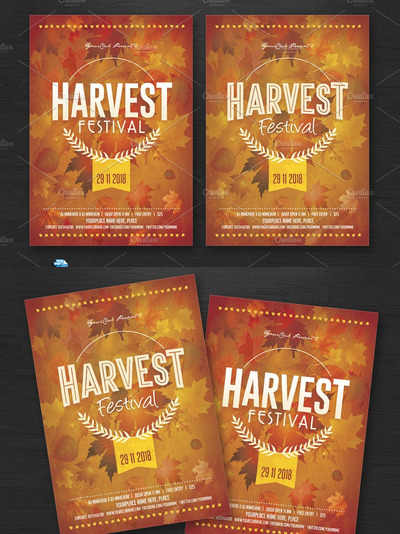 丰收主题的传单海报模板 Harvest Festival Flyer