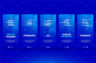 程序介绍的网页模块元素模板 Programming Metaphors on Blue Cards