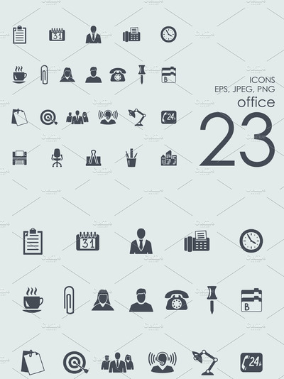 23个office办公图标套装 23 office icons