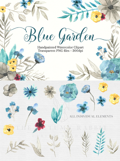 水彩花卉素材 Watercolor Floral Clipart Set