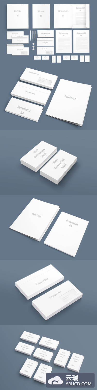 常用办公文具VI样机模板 Stationery Mockups