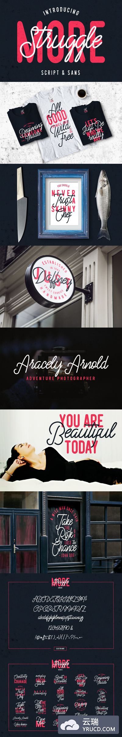 时尚的手写英文字体 Struggle More - Script & Sans Font