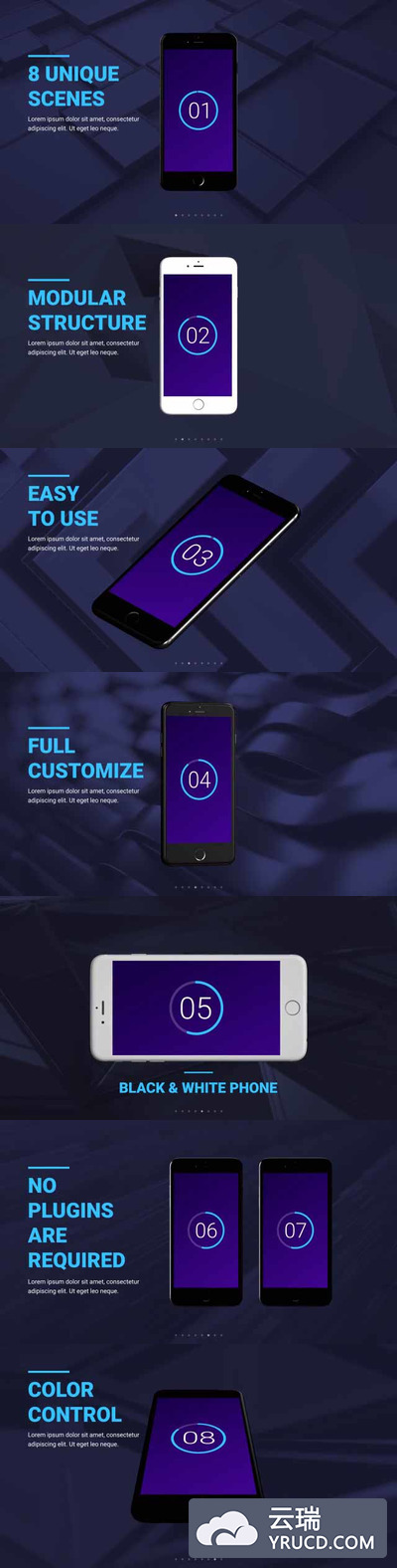 AE模板：APP应用程序视频演示模板下载1.57 GB[aep]