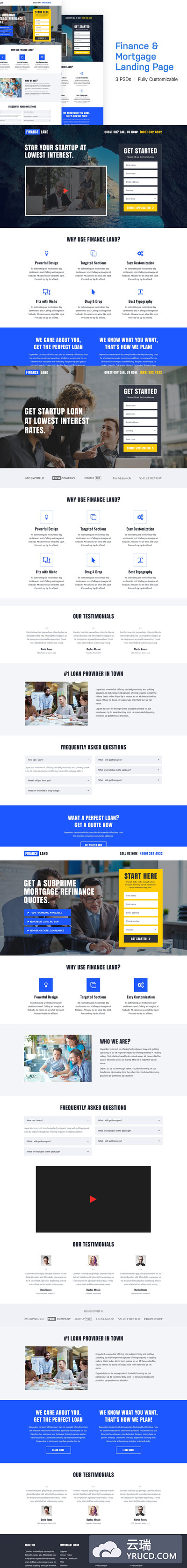 适合房地产金融和抵押银行贷款着陆页banner网站设计模板