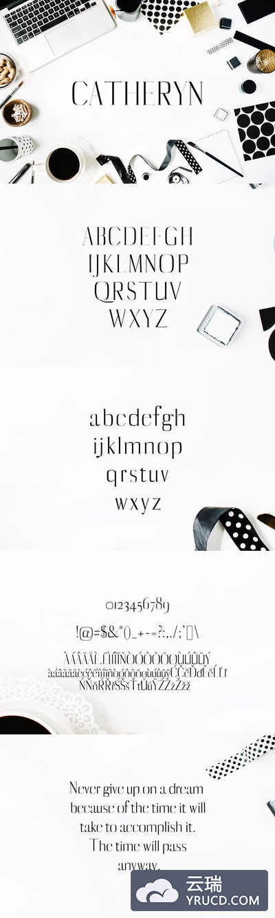 漂亮时尚的英文字体包 Catheryn Serif 4 Font Family Pack