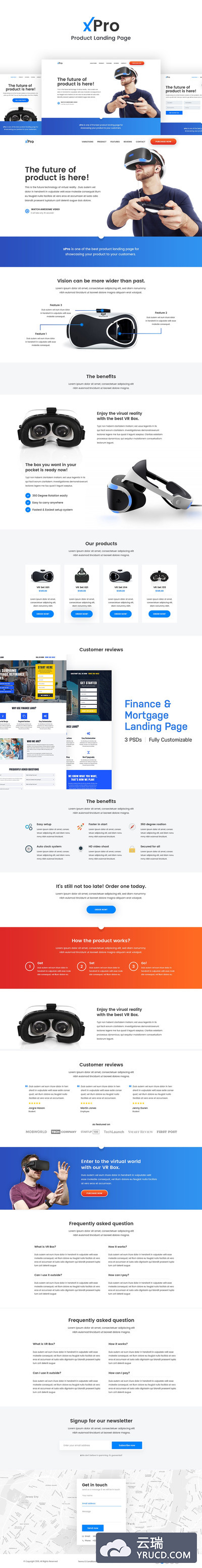 高品质的高端简约时尚的产品官方网站着陆页banner设计模板